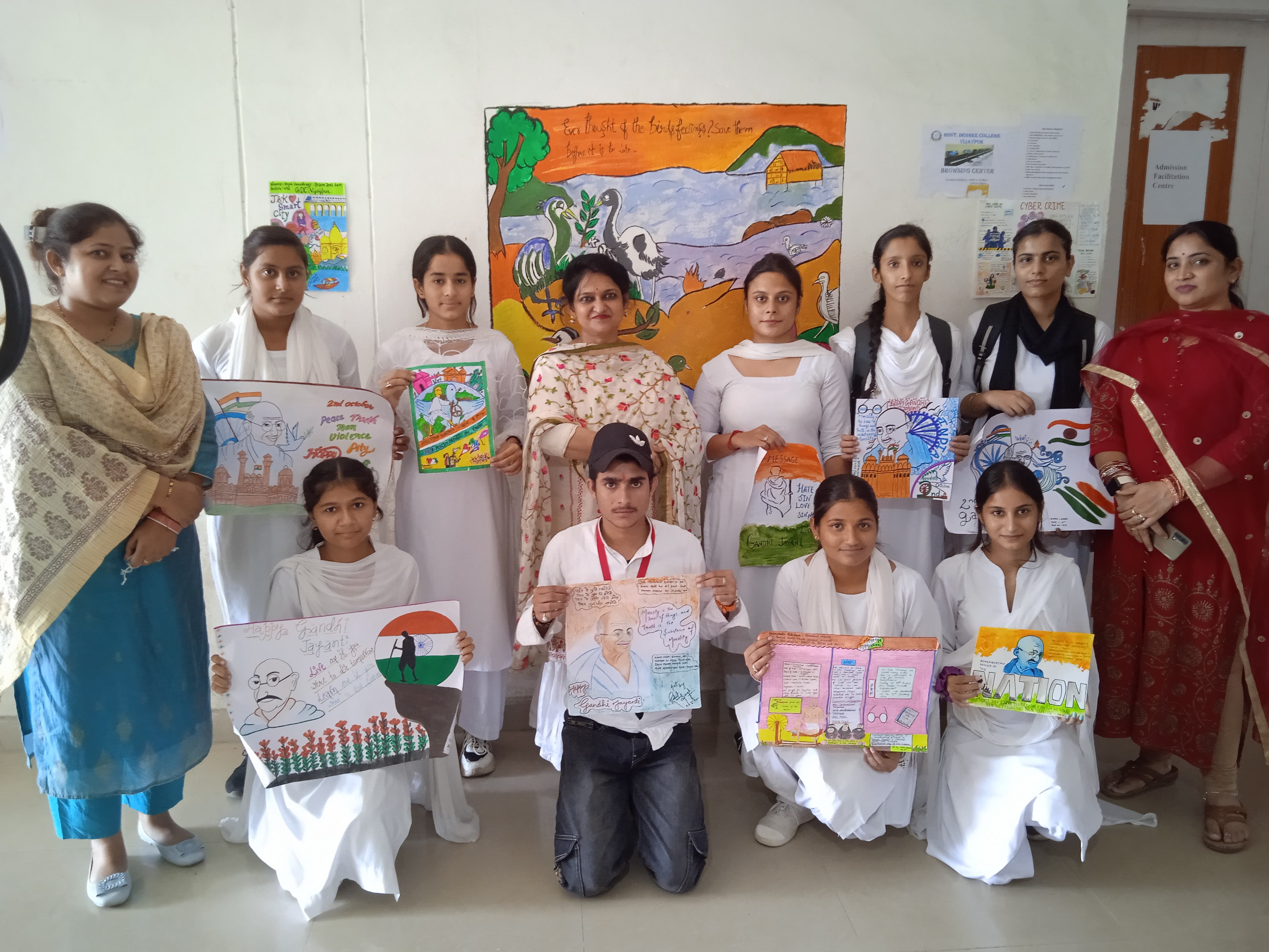 Slogan-Cum-Poster Presentations on the theme Truth and Non-Violence at GDC Vijaypur