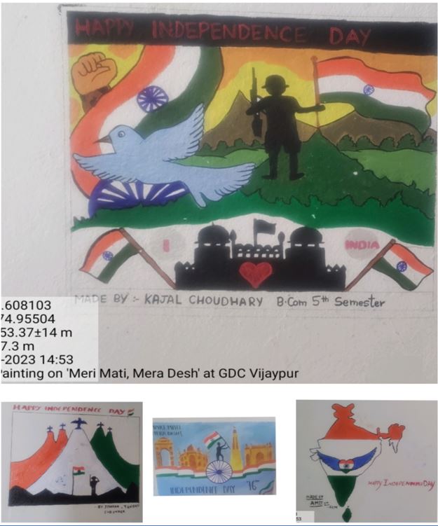 Govt. Degree College Vijaypur holds Wall Painting on Meri Mati Mera Desh